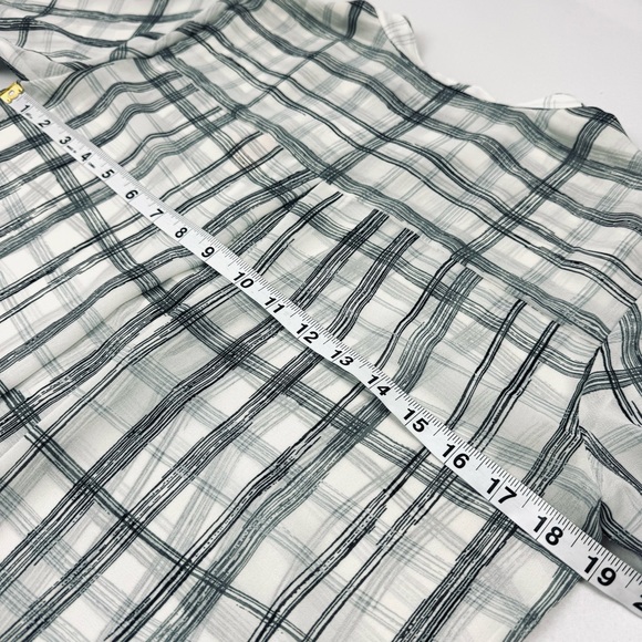 NWT Banana Republic Semi-Sheer Windowpane Pop-over Blouse - Picture 6 of 9